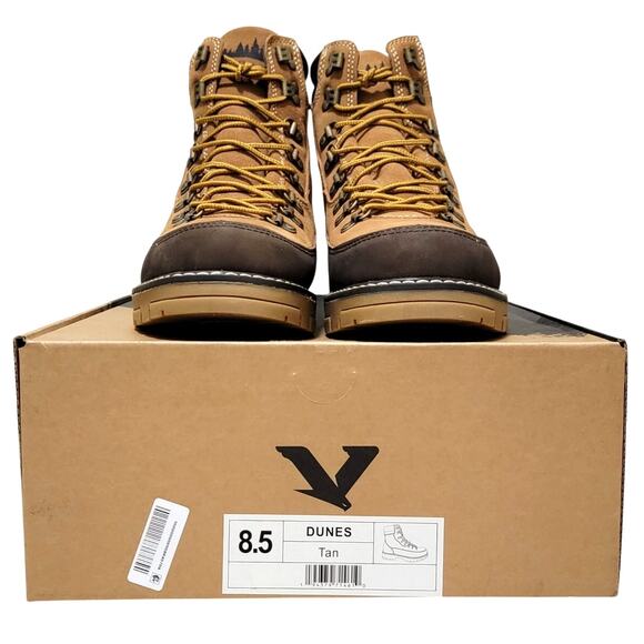 Men's Combat Hiking Ankle Boots Size US 8.5M Tan Brown Leather Territory Dunes - Picture 5 of 5